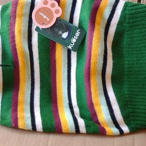 Striped Dog Sweater - Green, Yellow, Purple